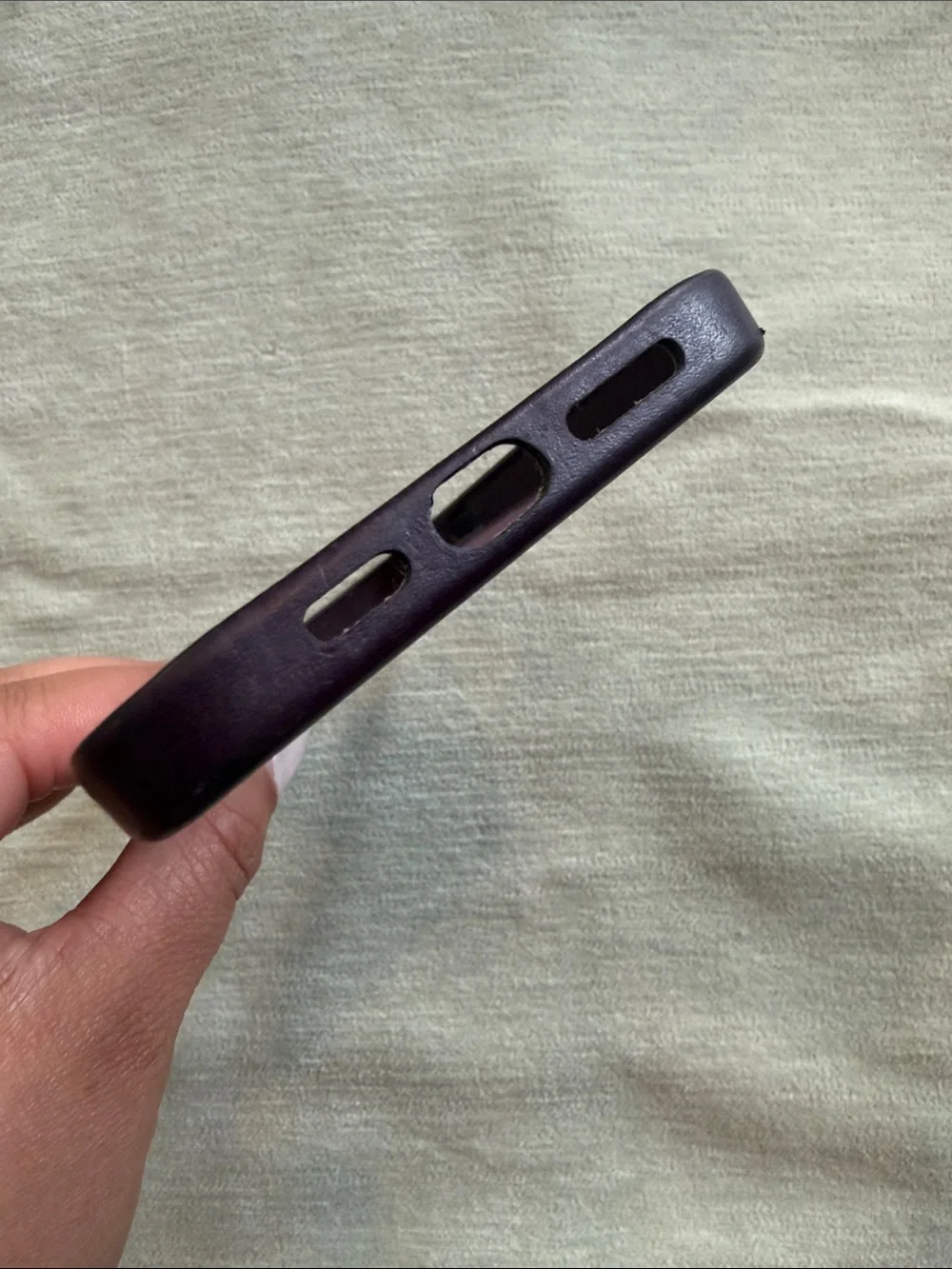 Apple Leather iPhone 13 Pro Max Case - Dark Cherry
